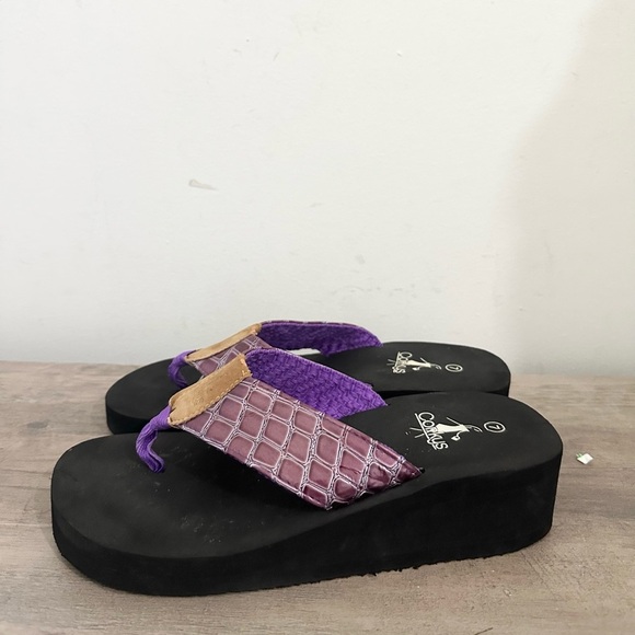 Corkys Trendy Flip Flop Thong Sandals Women’s Size 7 Black Strap - Picture 1 of 5